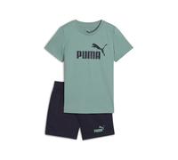 PUMA ESS No.1 Logo Tee and Shorts Set PS, Trajes de punto Garçon, Green Moon-New Navy,