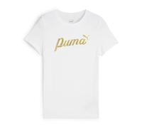 PUMA ESS+ Script Metallic Tee G, T-Shirts Filles, PUMA White-Black Rubber, 682778
