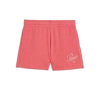 PUMA ESS Script Shorts G, Short tricoté Fille, Peach Frost, 128