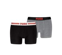 PUMA Everyday Placed Logo Boxeur, Mid Grey Melange/Orange, S (Lot de 2) pour des Hommes