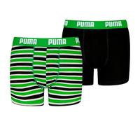 PUMA Everyday Striped Boxer, Vert/Noir, 158-164 (Lot de 2) Garçon