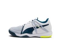 Puma Explode XT 3 Jr, Chaussures de Futsal Mixte Enfant, Blanc (Puma White-Grey Dawn-Safety Yellow-Gibraltar Sea 01), 31 EU