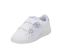 PUMA Female Baskets Smash v2 Butterfly AC Enfant, White-Vivid Violet-Silver, 34.5 EU
