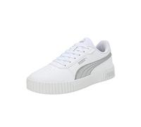 PUMA Female Sneakers Carina 2.0 Space Metallics Femme, White-Matte Silver-Silver, 36 EU