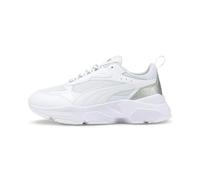 PUMA Femme Cassia Distressed Basket, White White Silver, 38 EU