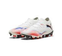 PUMA Femme Future 8 Match FG/AG Wn's Chaussure de Football, Blanche, Noire, Rouge éclatante, 42.5 EU