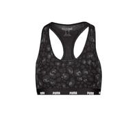 PUMA Femme Printed Racer Back Soutien-Gorge De Sport, Noir Combo, S EU