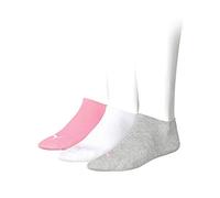 PUMA Femme Puma Unisex Sneaker Plain 3p Chaussettes de sport, Rose/Blanc/Gris, 35-38 EU