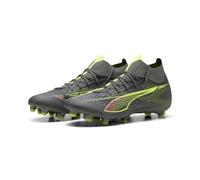 PUMA Femme Ultra 5 Match+ FG/AG Wn's Chaussure de Football, Matte Aged Silver-Yellow Alert Aged Silver, 40.5 EU