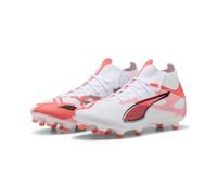 PUMA Femme Ultra 5 Match+ FG/AG Wn's Chaussure de Football, White Black-Glowing Red, 43 EU