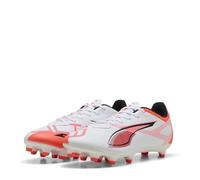 PUMA Ultra 5 Play FG/AG Wn's, Chaussure de Football Femelle, PUMA White-PUMA Black-Glowing Red,