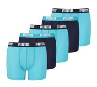 PUMA Fille Basic Boxer 5 Pack Ecom Cale on, Bleu Foncé/Turquoise, 128 EU