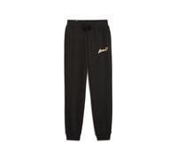 PUMA Fille Ess+ Script Metallic Fl G Pantalon Tricoté, Puma Feuille Noire Et Dorée, 176 EU