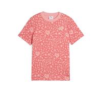 PUMA Flaming Love AOP Tee G, T-Shirts Fille, Peach Frost,