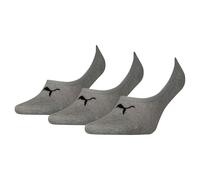 Puma Chaussettes invisibles Footie 3 paires Unisexe Gris chiné Taille 43-46