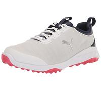 PUMA Fusion Pro Chaussures de golf extra larges pour homme, Puma Blanc/bleu marine PUMA / rouge pour tous les temps, 11.5 US Wide