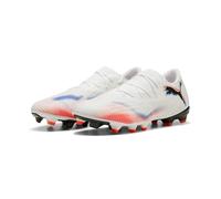 PUMA Future 8 Match Low FG/AG Chaussure de Football Unisexe, Blanc/Noir/Rouge Brillant, 42 EU, Puma PUMA Blanche, Noire, Rouge éclatante, 43 EU