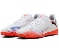 PUMA Mixte Future 8 Play TT Chaussure de Football, Blanche, Noire, Rouge éclatante, 40.5 EU