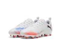PUMA Future 8 Play FG/AG Jr Chaussure de Football, Blanche, Noire, Rouge éclatante, 35 EU