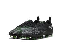 Puma Future 8 Play FG/AG JR, Chaussure de Football Unisexe, Puma Black-Puma Silver-Fluo Green,