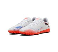 Puma Future 8 Play TT Chaussures de Football Unisexes, Blanc/Noir/Rouge Brillant, Pointure 41, Puma Puma Blanche, Noire, Rouge éclatante, 42 EU
