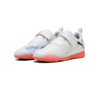 PUMA Future 8 Play V It Jr Chaussures de Football Unisexes pour Enfant, Puma PUMA Blanche, Noire, Rouge éclatante, 36 EU
