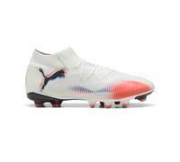 PUMA Future 8 Pro Firm Chaussures de football à crampons pour homme, Blanc/noir/rouge brillant, 40.5 EU