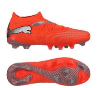 PUMA Future 9 Match FG/AG Unleashed - Rouge éclatant/Blanc/Noir/Argenté - Herbe synthétique (AG)/Herbe naturelle (FG) 42½