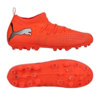 PUMA Future 9 Match MG Unleashed - Rouge éclatant/Blanc/Noir/Argenté Enfant - Multi Ground (MG) 30