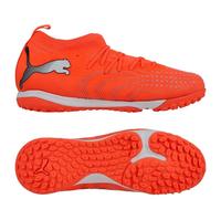 PUMA Future 9 Match Mid + TT Unleashed - Rouge éclatant/Blanc/Noir/Argenté Enfant - Stabilisé (TF) 37½