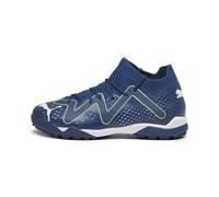 PUMA Future Match TT + Mid Jr Chaussures de Football Unisexes pour Enfant, Persian Blue PUMA White Pro Green, 4.5 UK
