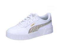 PUMA Girls Carina 2.0 Zebra PS Sneaker, PUMA White-Desert Dust-PUMA Gold, 31 EU