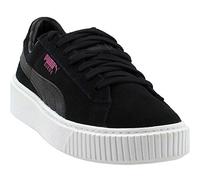 PUMA Girls' Suede Platform Jr Sneaker, Puma Black-Puma Black, 6 M US Big Kid