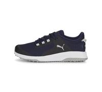 PUMA GOLF Homme Fusion Grip Chaussure de Golf, Puma Silver Quiet Shade Bleu Marine, 41 EU