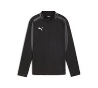 PUMA Haut à 1/4 zip individualLIGA Enfant et Adolescent, Vêtements, Noir/Blanc/Shadow Gris, 11-12Y 11-12Y