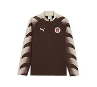 PUMA Haut d’échauffement ajusté à col zippé FC St. Pauli Homme, Accessoires, Marron, S S