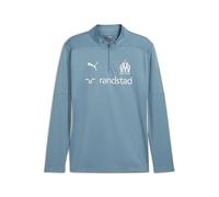 PUMA Haut d’entraînement à 1/4 Zip Olympique de Marseille Homme L, Bold Blue Putty Beige