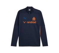 PUMA Haut d’entraînement à 1/4 Zip Olympique de Marseille Homme XL Club Navy Fluro Orange PES Blue ┃Sweat de l'Olympique de Marseille pour Hommes
