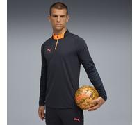 PUMA Haut de football à col zippé individualCUP Homme, Vêtements, Navy/Glowing Rouge/Heat Fire, XL XL