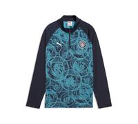 PUMA Haut d'échauffement 1/4 zip Manchester City Enfant et Adolescent, Accessoires, Bleu, 7-8Y 7-8Y