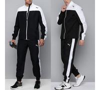 PUMA Herren Sommer Trainingsanzug 2-teilig Noir/Blanc, Coupe Tapered