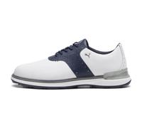 PUMA Homme Avant Golf Shoe, White-Deep Navy-Speed Blue, 42.5 EU