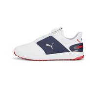 PUMA GOLF Homme Disque Ignite Elevate Chaussure de Golf, Puma White Puma Silver Puma Navy, 45 EU