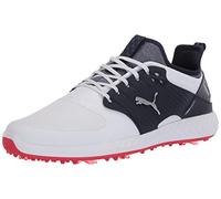 PUMA Homme Ignite Pwradapt Caged Chaussures de Golf, Blanc White Silver Peacoat, 40.5 EU