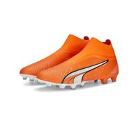PUMA Homme Match+ LL FG/AG Chaussure de Football, Ultra Orange White Blue Glimmer, 40.5 EU
