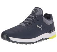 PUMA Homme Proadapt Alphacat Wide Chaussure de Golf, Peacoat Argent Jaune sécurité, 41 EU Large