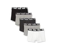 PUMA Homme Puma Basic Lot de 5 pour Homme Boxer, Blanc/Noir/Gris, M EU