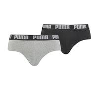 PUMA Homme Puma Basic Men's Briefs (2 Pack) Boxer, Gris Foncé Mélange/ Noir, M EU