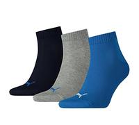 PUMA Homme Quarter Chaussettes, Bleu / Gris, 48 EU