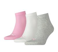 Puma - Quarter Plain 3P, Chaussettes de Sport - Mixte Adulte, Lot de 3, Rose (Prism Pink) ,39-42